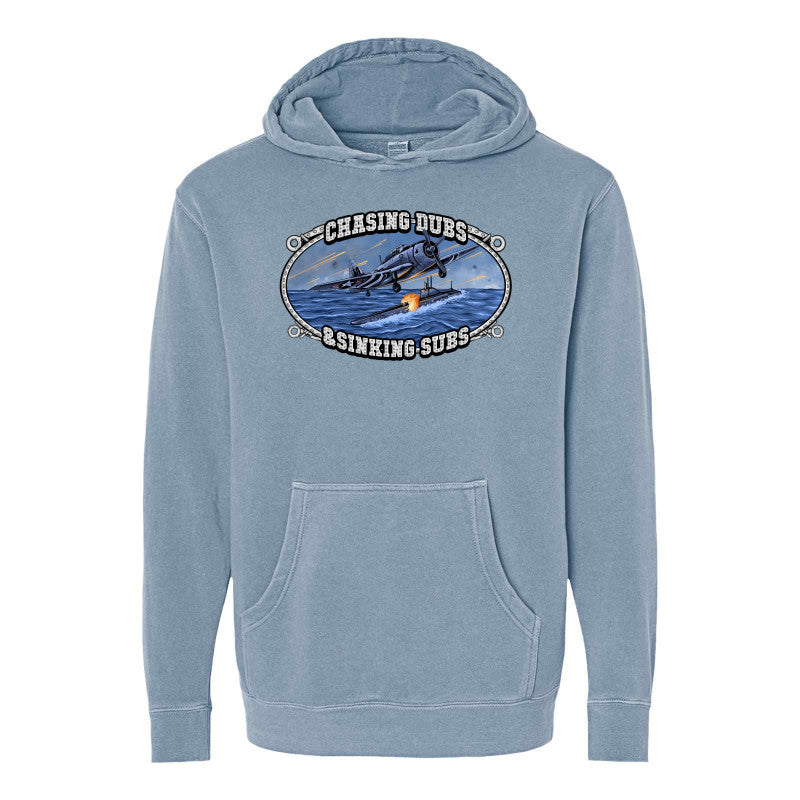 PaintUFast "Chasing Dubs" Midweight Pigment-Dyed Hoodie – Vintage Blue