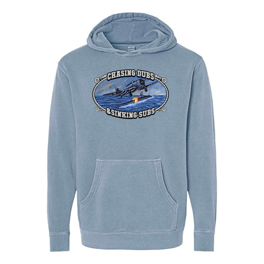 PaintUFast "Chasing Dubs" Midweight Pigment-Dyed Hoodie – Vintage Blue